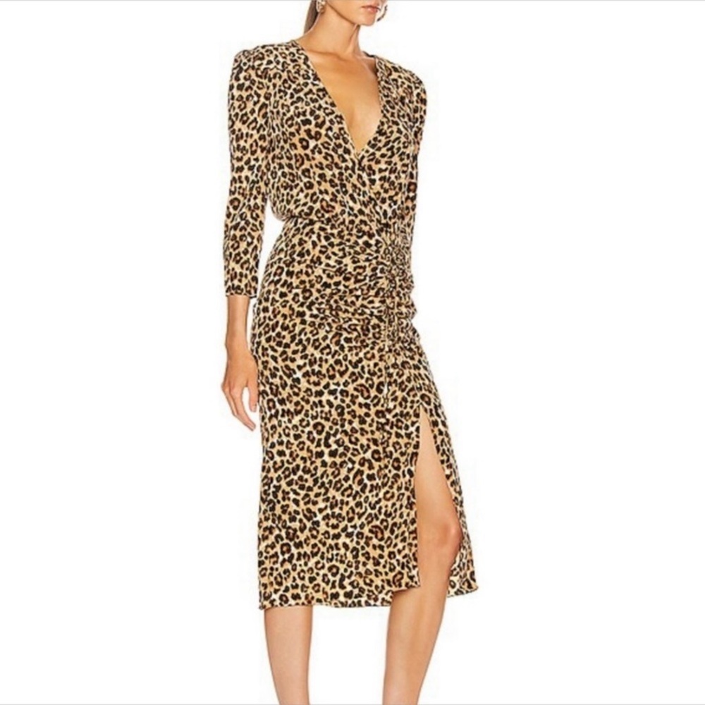 VERONICA BEARD leopard Arielle Silk midi dress Sz 10